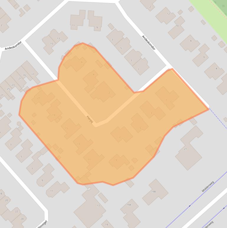 Kaart van postcodegebied 1704TA.