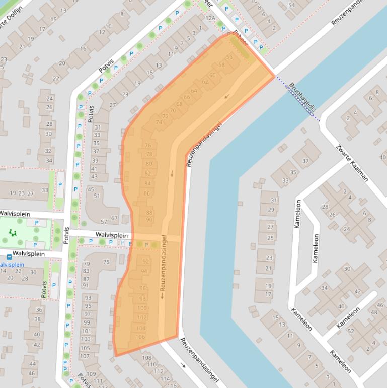 Kaart van postcodegebied 1704VP.