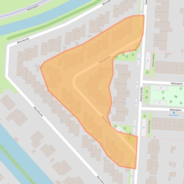 Kaart van postcodegebied 1704VW.