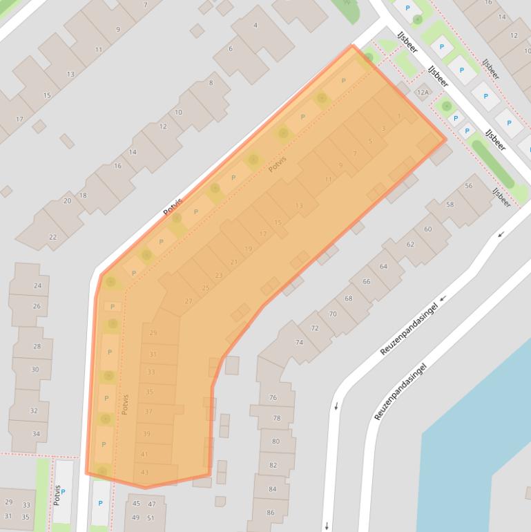 Kaart van postcodegebied 1704WC.