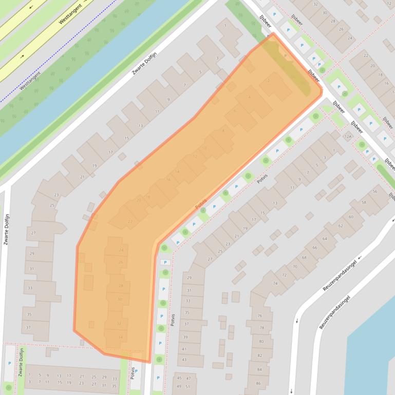Kaart van postcodegebied 1704WE.