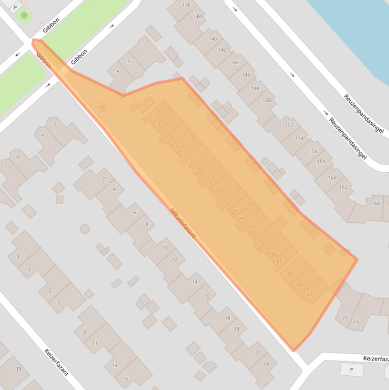 Kaart van postcodegebied 1704WJ.