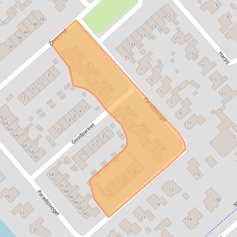 Kaart van postcodegebied 1704WR.