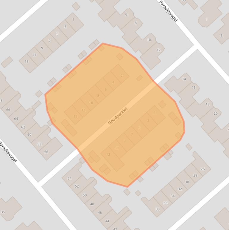 Kaart van postcodegebied 1704WT.