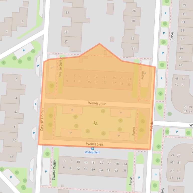 Kaart van postcodegebied 1704WX.