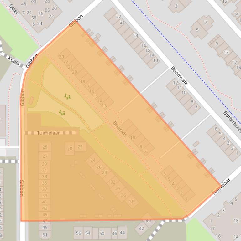 Kaart van postcodegebied 1704XB.