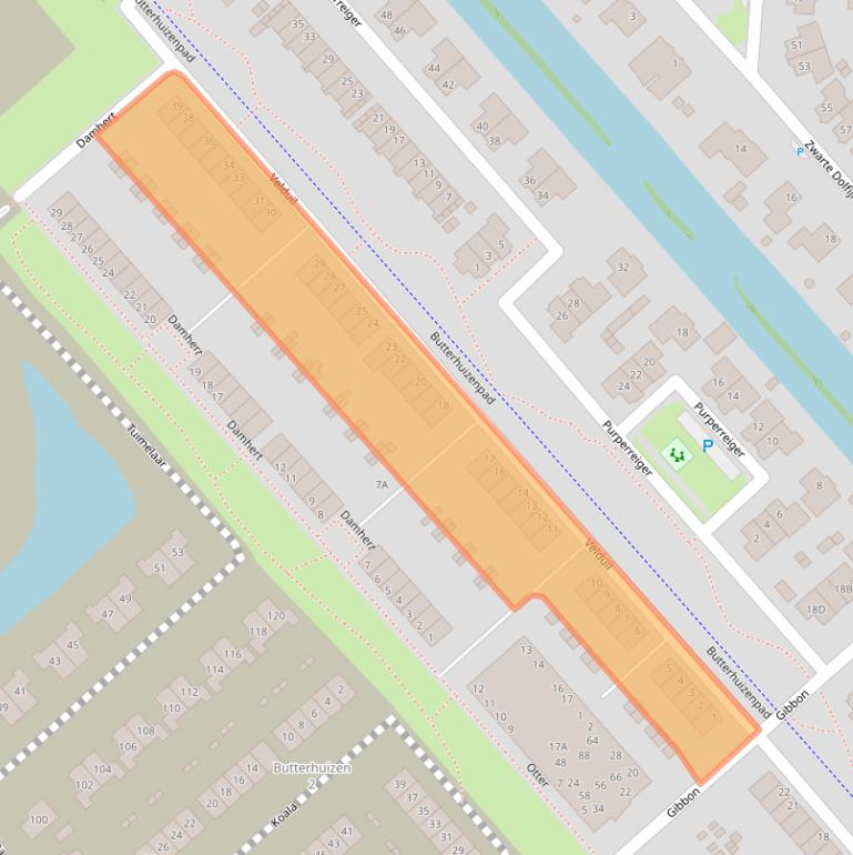Kaart van postcodegebied 1704XC.