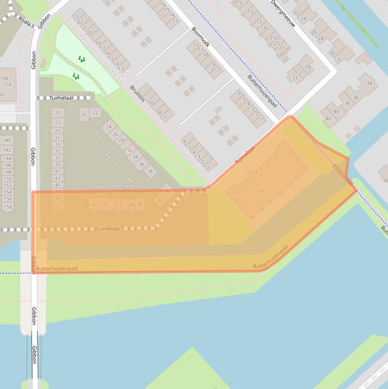 Kaart van postcodegebied 1704XG.