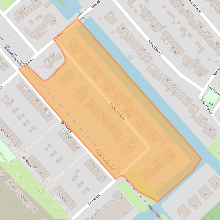 Kaart van postcodegebied 1704XK.