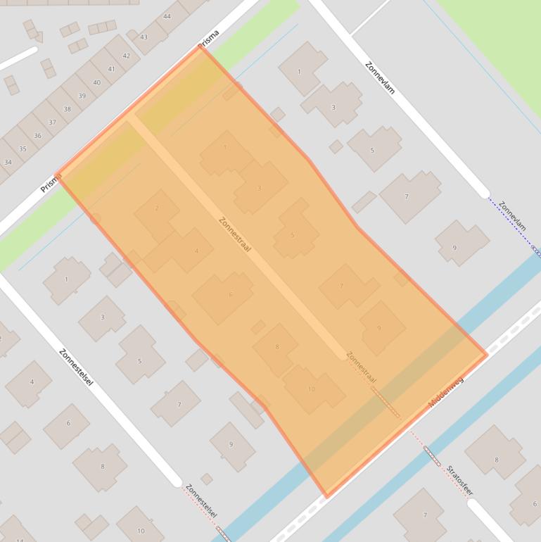 Kaart van postcodegebied 1704ZC.