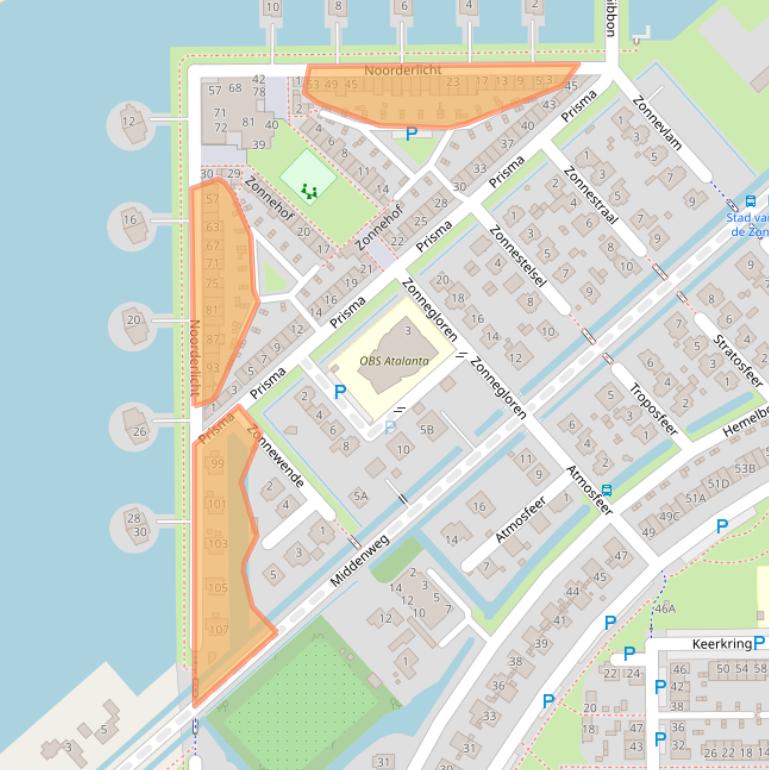 Kaart van postcodegebied 1704ZM.