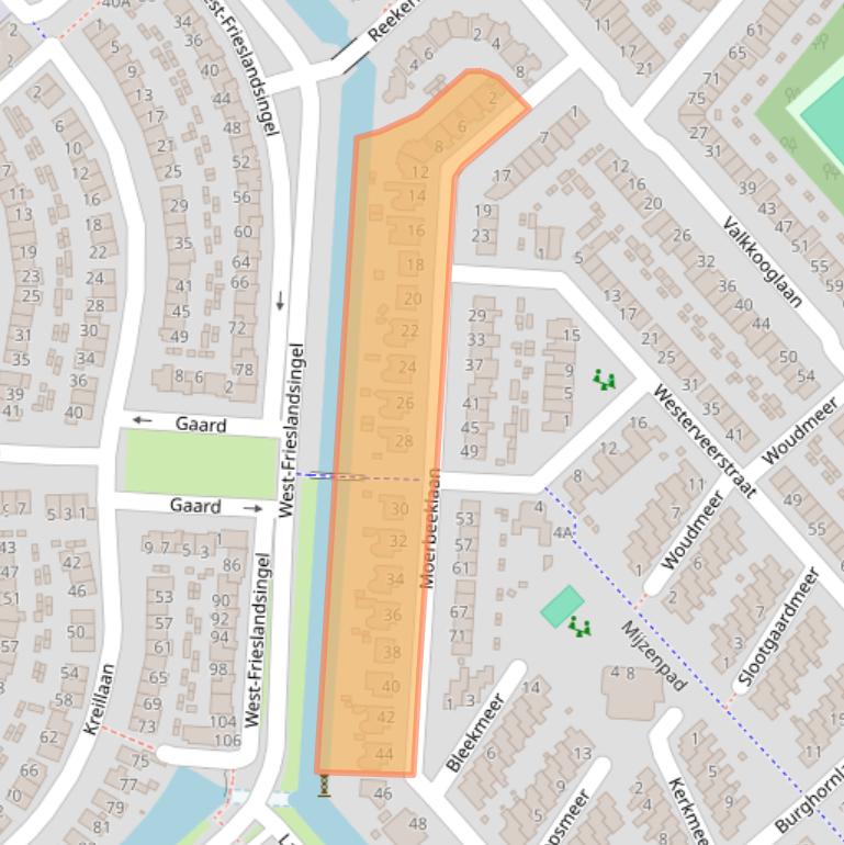 Kaart van postcodegebied 1705BC.