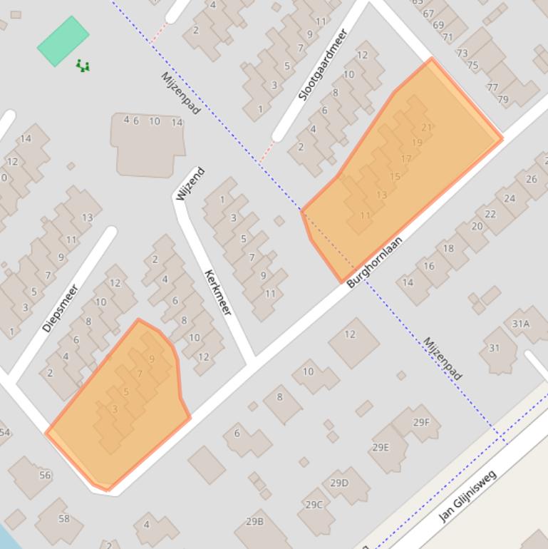 Kaart van postcodegebied 1705BJ.