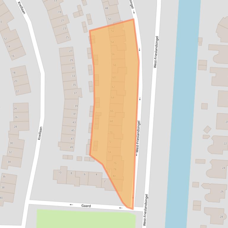 Kaart van postcodegebied 1705DB.