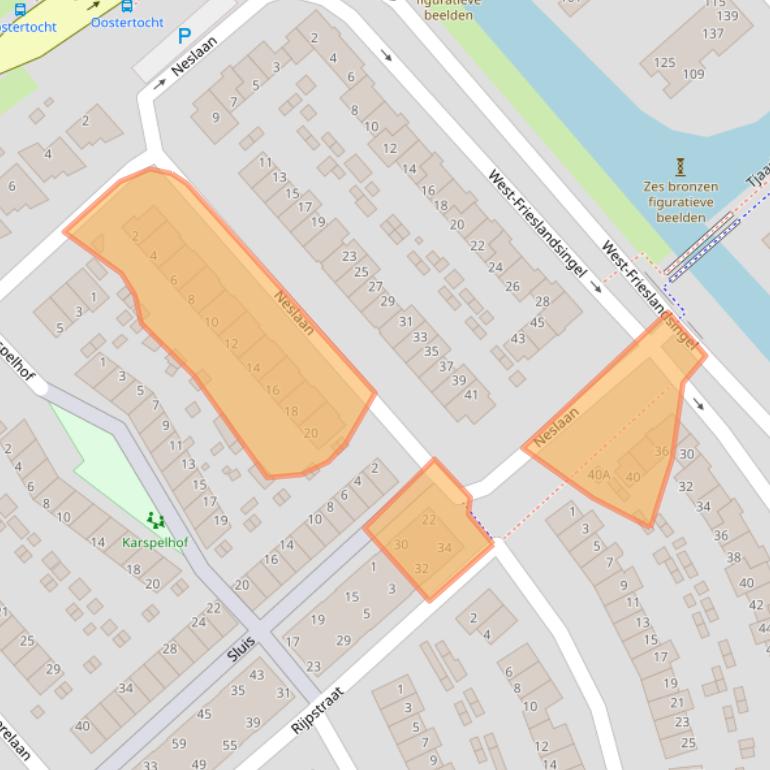 Kaart van postcodegebied 1705DE.