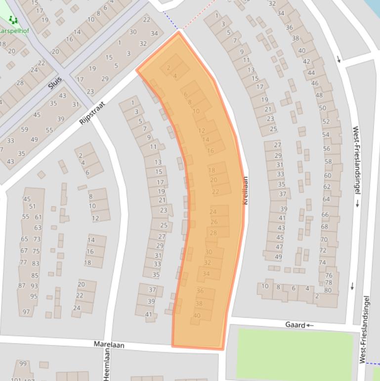 Kaart van postcodegebied 1705DM.