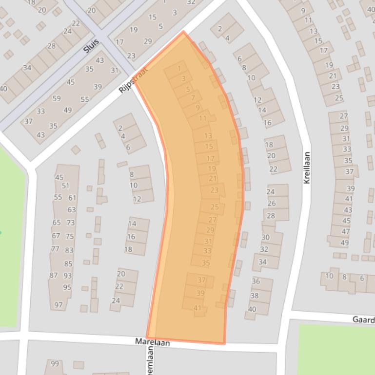 Kaart van postcodegebied 1705DS.