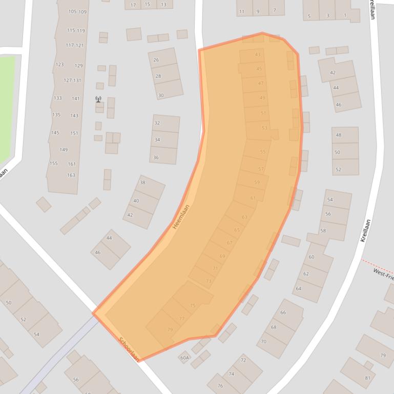 Kaart van postcodegebied 1705DT.