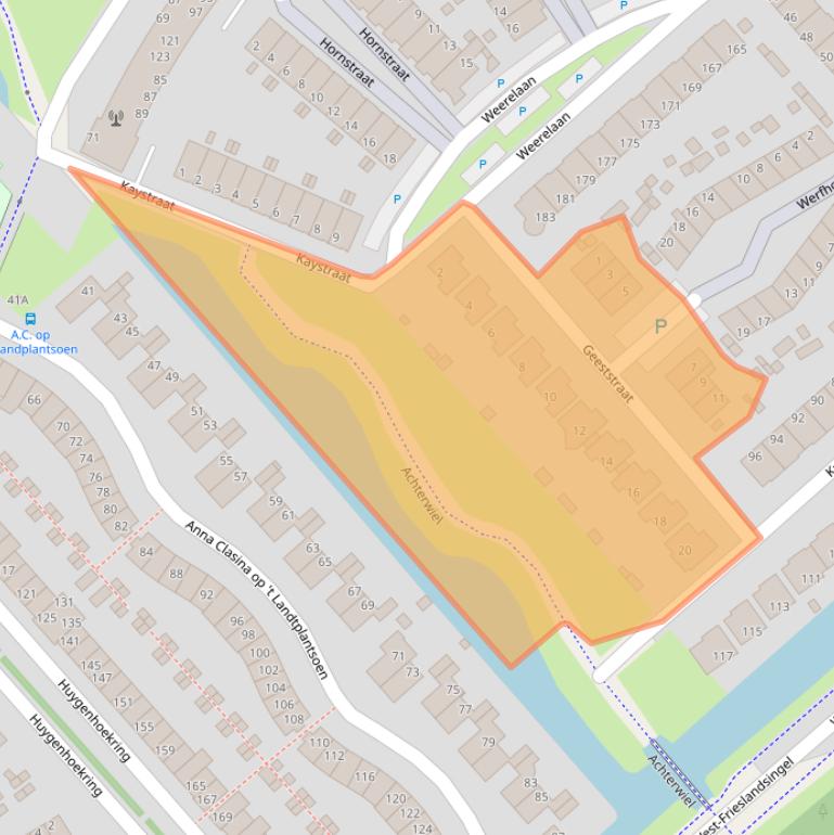 Kaart van postcodegebied 1705DZ.