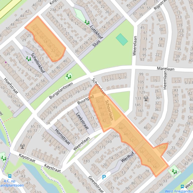 Kaart van postcodegebied 1705EG.