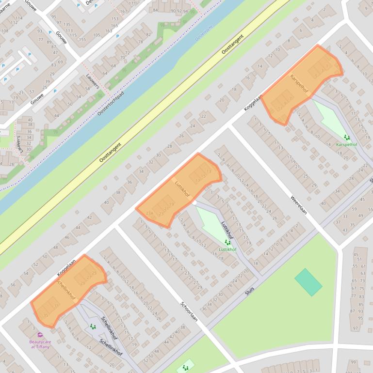 Kaart van postcodegebied 1705EK.