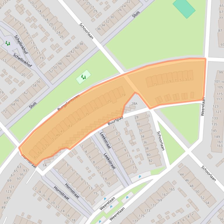 Kaart van postcodegebied 1705ER.