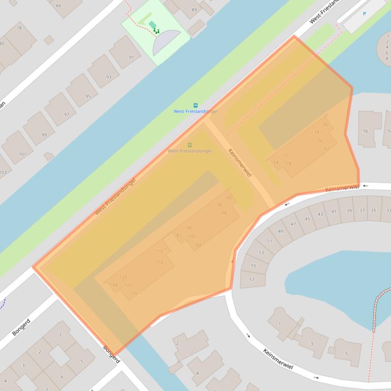 Kaart van postcodegebied 1705GH.