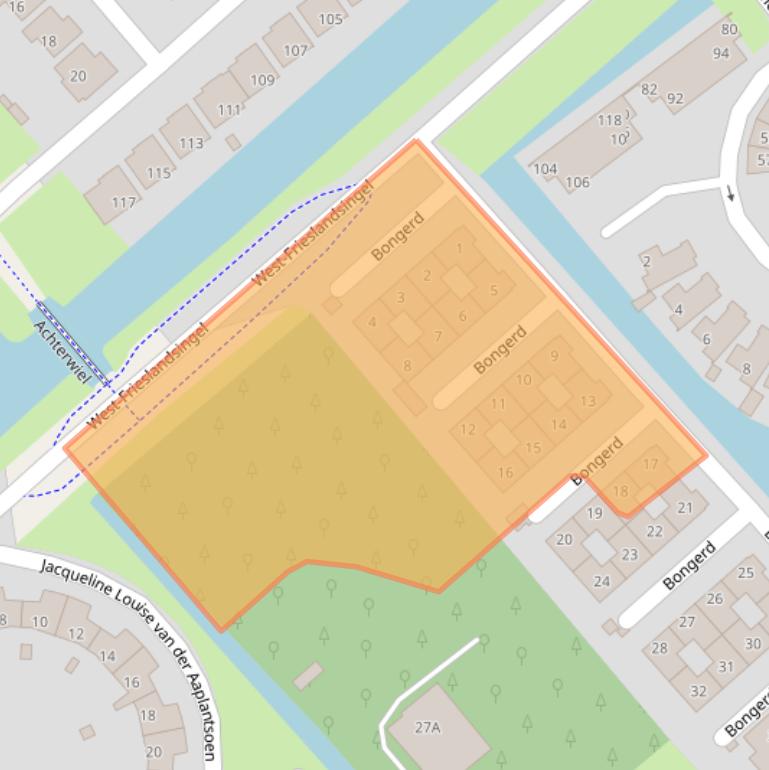 Kaart van postcodegebied 1705GK.