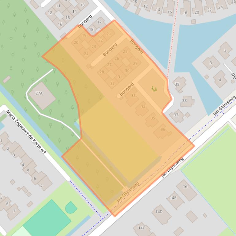 Kaart van postcodegebied 1705GL.