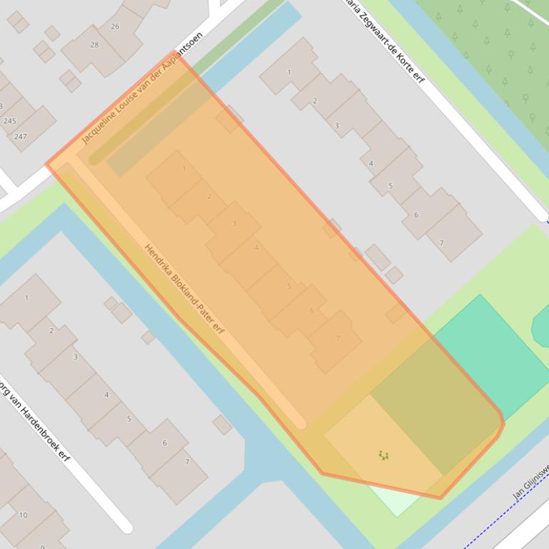 Kaart van postcodegebied 1705GR.