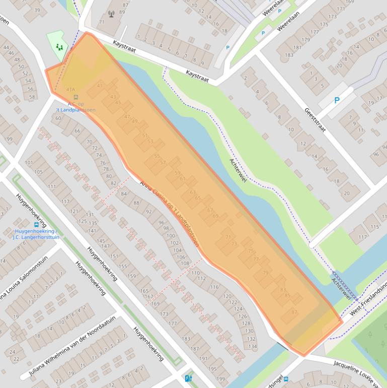 Kaart van postcodegebied 1705GT.