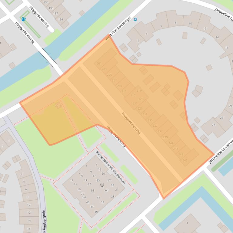 Kaart van postcodegebied 1705HE.