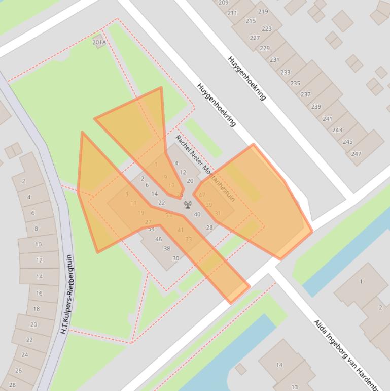 Kaart van postcodegebied 1705HG.