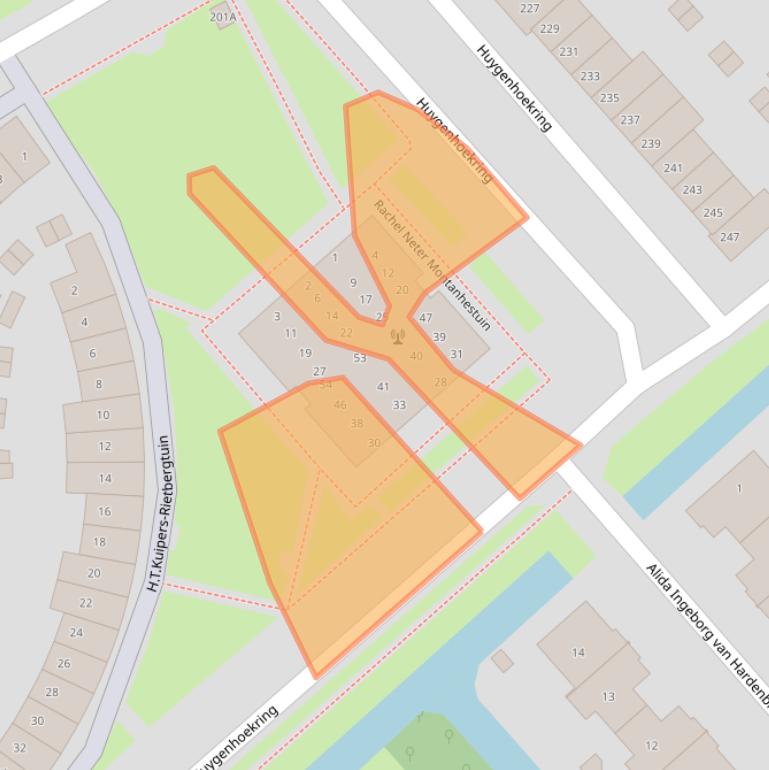 Kaart van postcodegebied 1705HH.