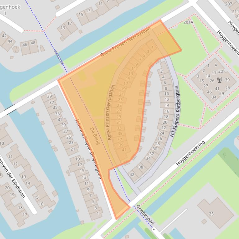 Kaart van postcodegebied 1705HK.