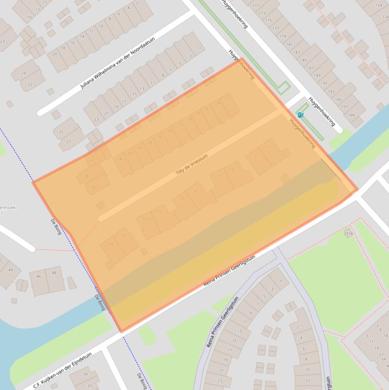 Kaart van postcodegebied 1705HL.