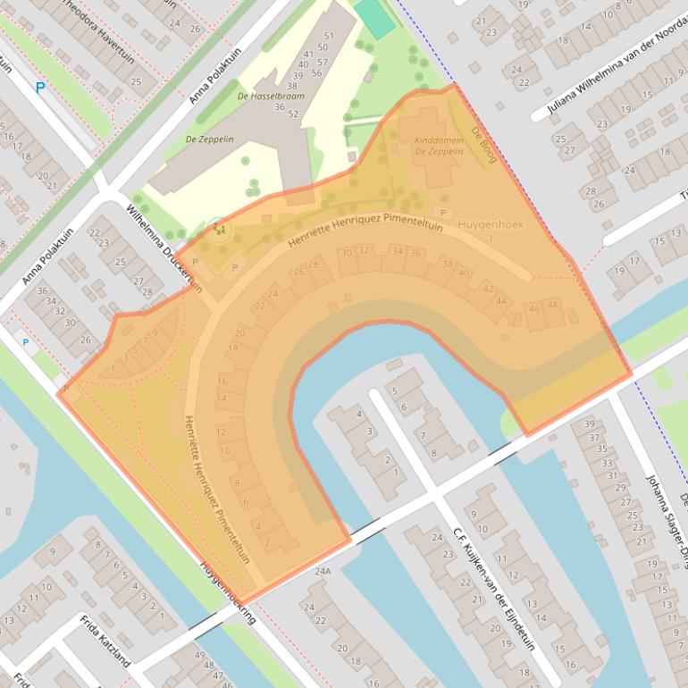 Kaart van postcodegebied 1705HW.