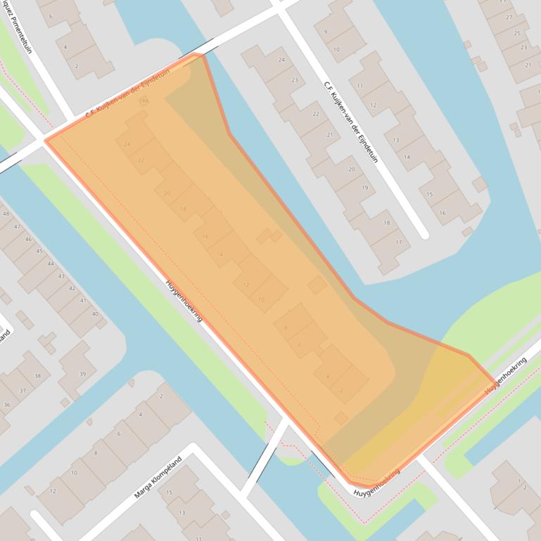 Kaart van postcodegebied 1705HZ.