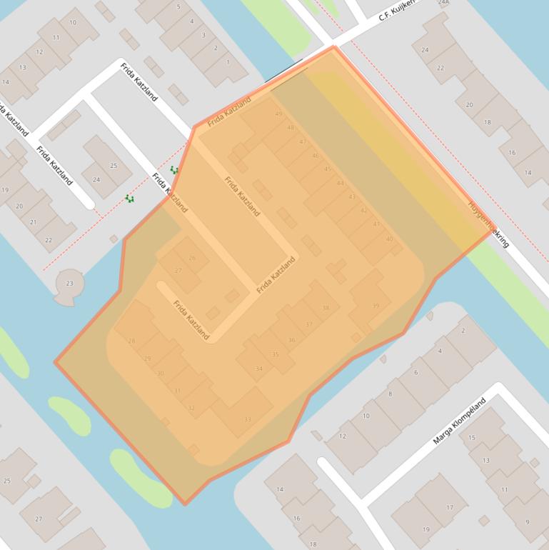 Kaart van postcodegebied 1705JG.