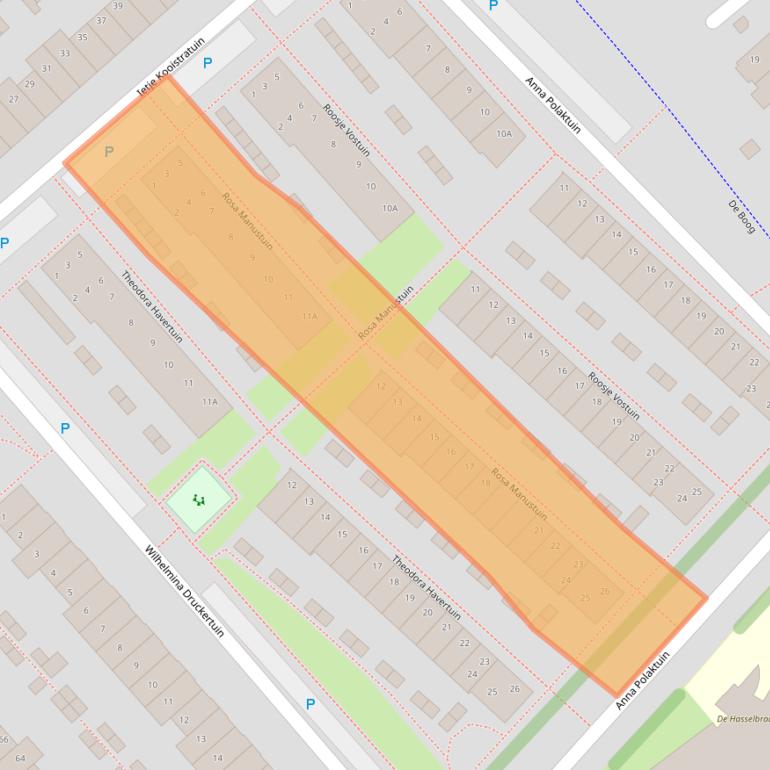 Kaart van postcodegebied 1705JP.