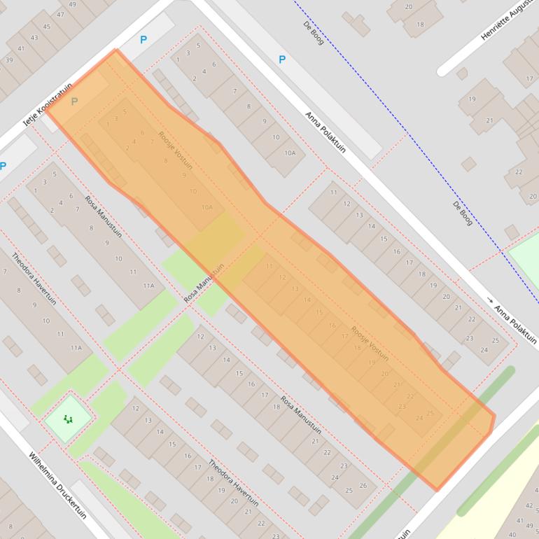 Kaart van postcodegebied 1705JR.