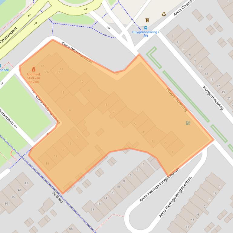 Kaart van postcodegebied 1705JZ.