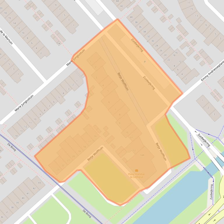 Kaart van postcodegebied 1705KA.