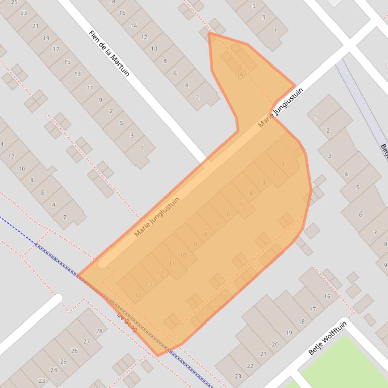 Kaart van postcodegebied 1705KE.