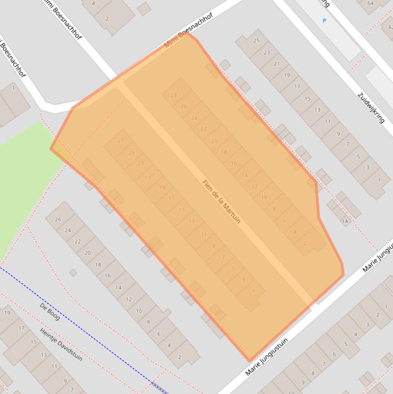 Kaart van postcodegebied 1705KH.