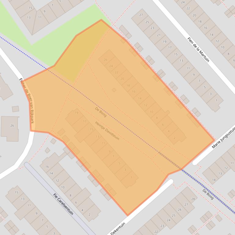 Kaart van postcodegebied 1705KJ.