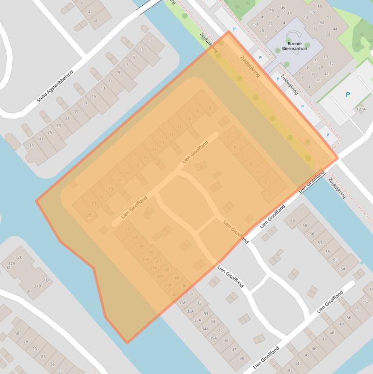 Kaart van postcodegebied 1705LH.