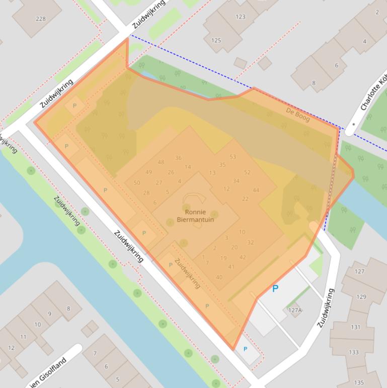 Kaart van postcodegebied 1705LP.