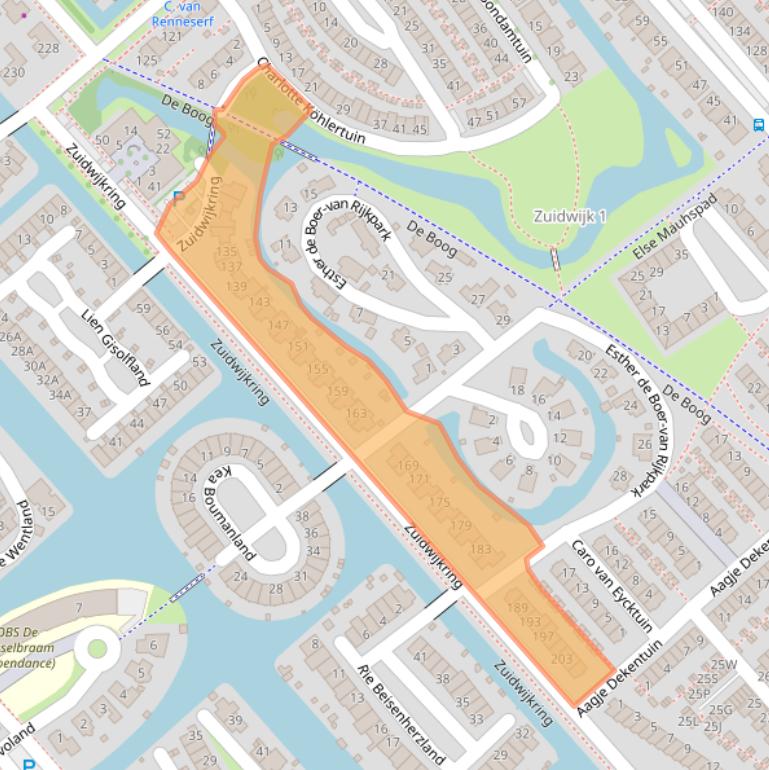 Kaart van postcodegebied 1705LR.