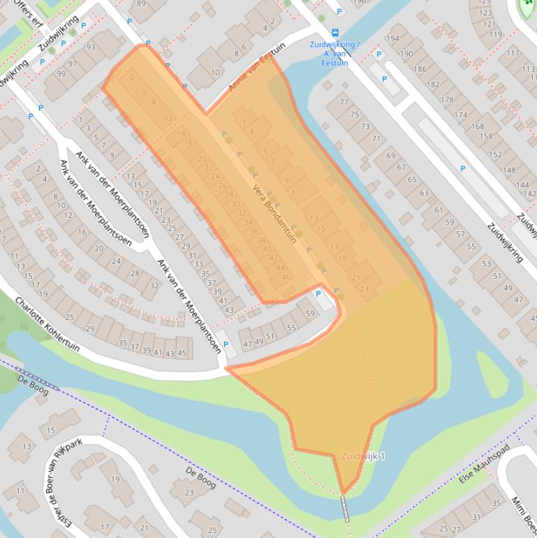Kaart van postcodegebied 1705LW.